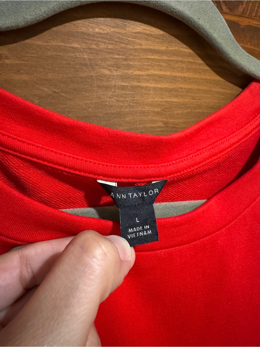 Ann Taylor Red Long Sleeve Tie-Waist Top - Picture 6 of 11